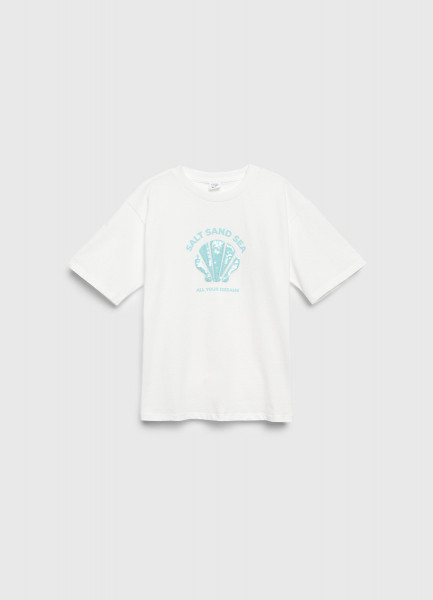 Футболка с принтом для девочек Белый 999₽
