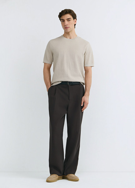 

Футболка из текстурной ткани, Бежевый