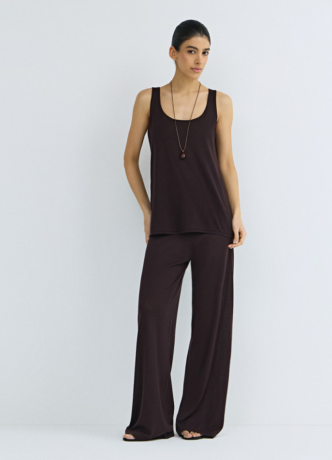 Широкие вязаные брюки