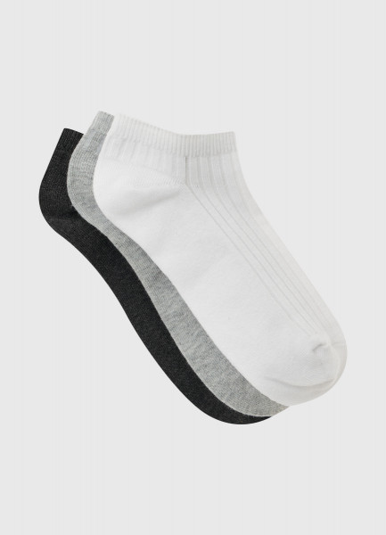 Короткие носки в рубчик, 3 пары, Серый O`Stin LN6542O02-92