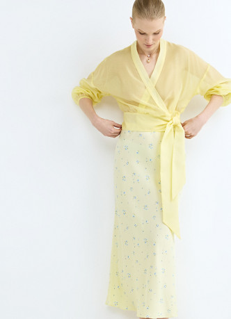 Юбка миди с цветочным принтом