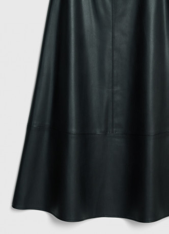 Юбка миди А-силуэта из искусственной кожи
