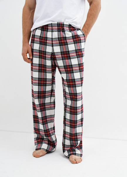Пижамные брюки в клетку из фланели 32235600299 Красный, размер 54, 56,50, 52, фото 2