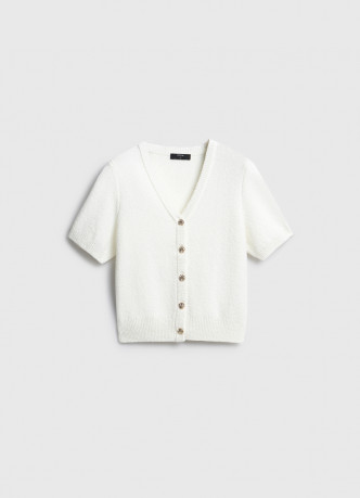 Укороченный кардиган с коротким рукавом