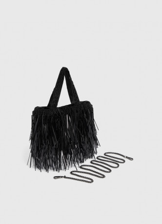 Сумка с длинными пайетками и бисером