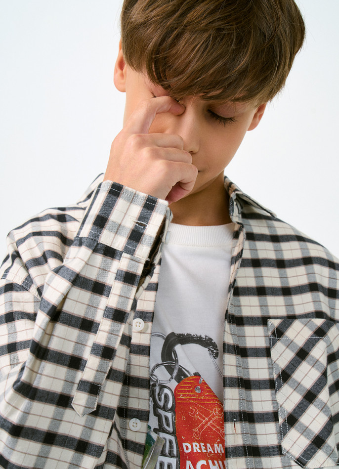 Рубашка в клетку для мальчиков
