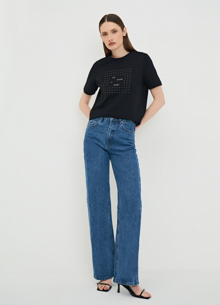 

Футболка со стразами, Серый