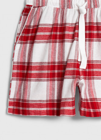 Пижамные шорты в клетку из фланели