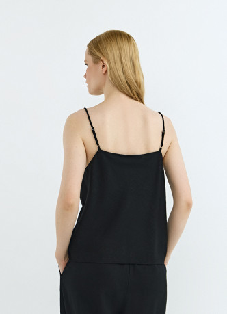 Топ изо льна на бретелях