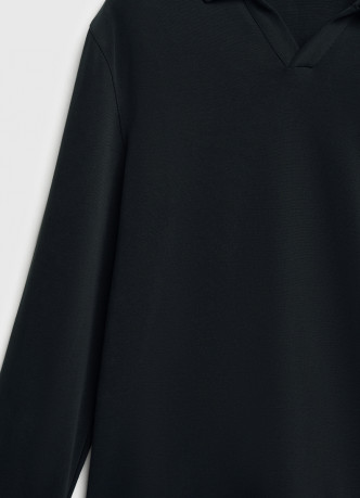 Поло из мягкой ткани с длинным рукавом