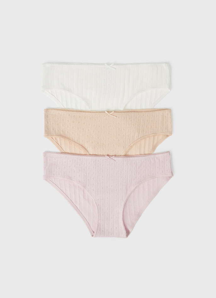 Трусы-слипы с кружевом для девочек, 3 шт.