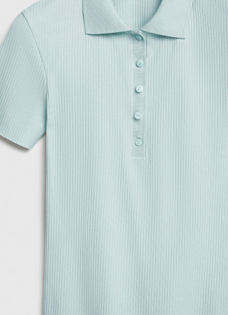 Поло в рубчик с коротким рукавом