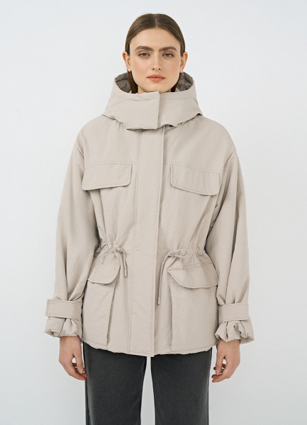 Удлинённая куртка с накладными карманами, Бежевый O`Stin LJ664DO02-T2 - фото 5