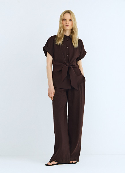 Широкие брюки из модала, Коричневый