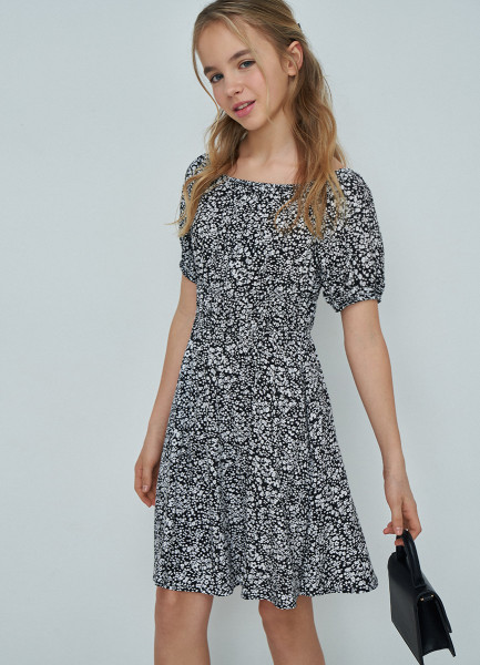 Платье для девочек, Черный O`Stin GR4692O02-99, размер 170 - фото 2