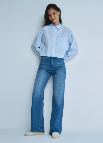 Укороченная хлопковая блузка