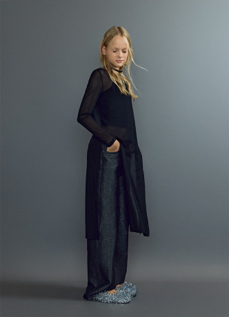 Джинсы Straight с люрексом для девочек