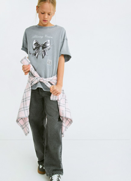 Футболка с AR-принтом для девочек Серый 1599₽