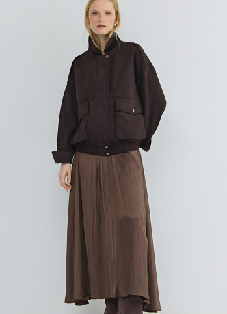 Юбка из ткани с жатым эффектом