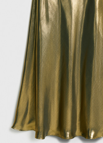 Платье из ткани с эффектом жидкого золота