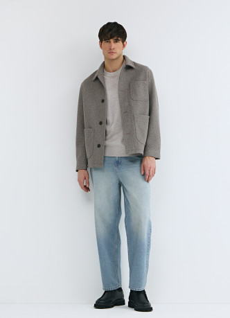 Куртка из пальтовой ткани с накладными карманами