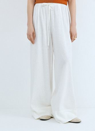 Широкие льняные брюки