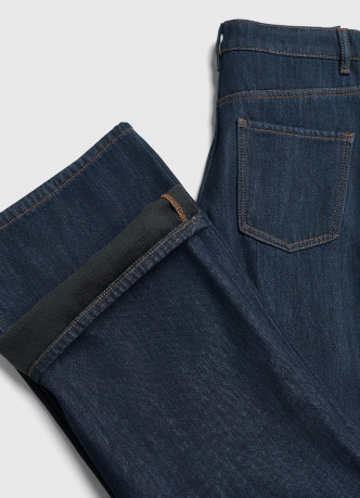 Утеплённые широкие джинсы