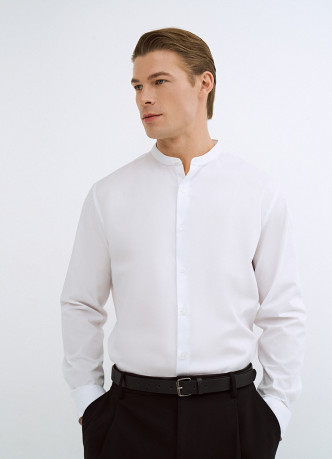 Рубашка c воротником мао