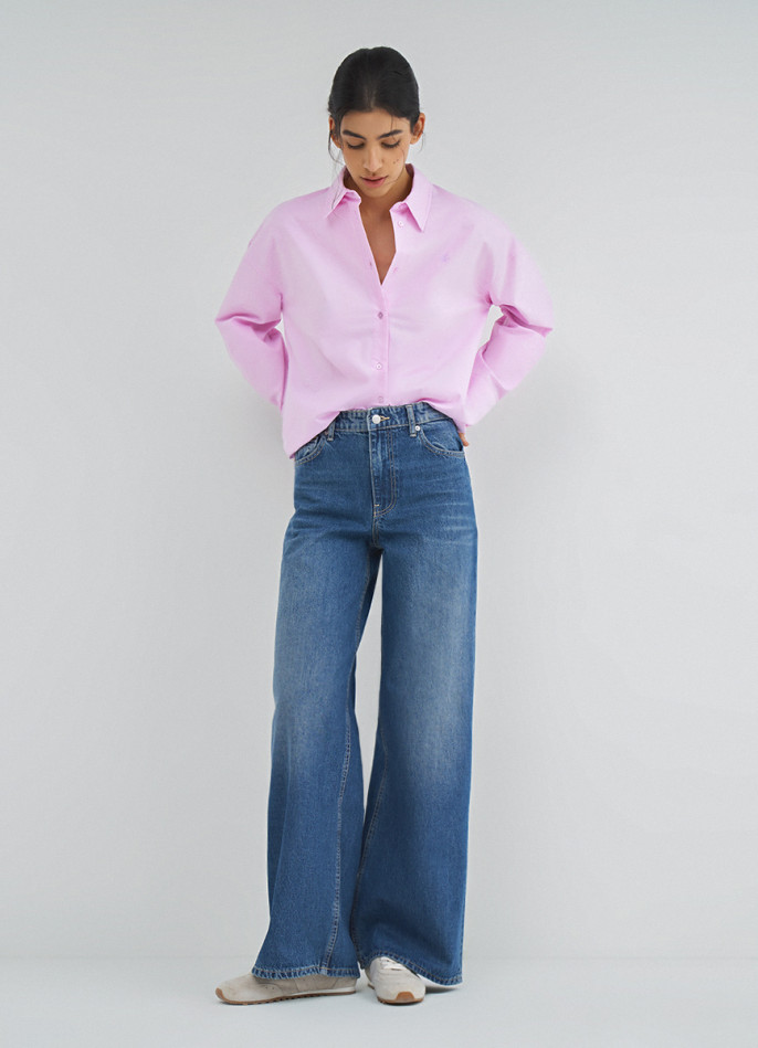 Ультраширокие джинсы с высокой посадкой