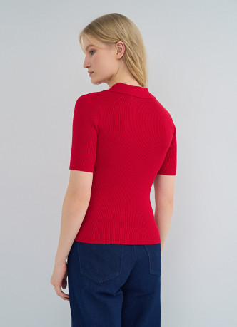 Джемпер поло в рубчик