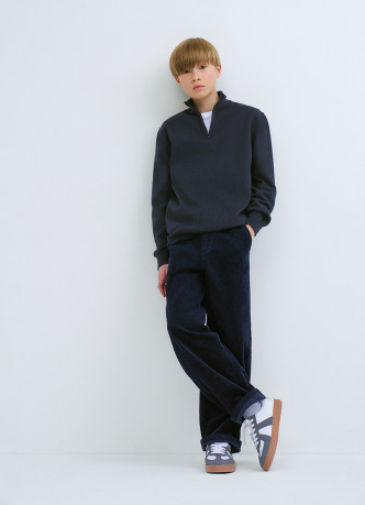 Свитер с воротником на молнии для мальчиков