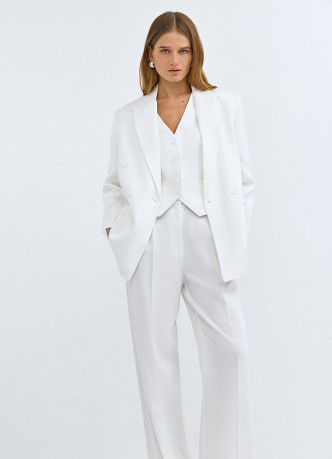 Прямые брюки со льном