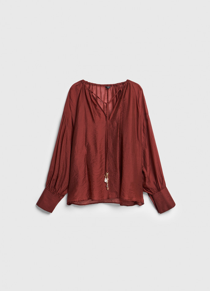 Блузка из тенселя с завязками