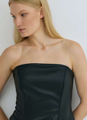 Топ-корсет из искусственной кожи