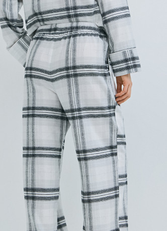 Пижамные брюки в клетку из фланели