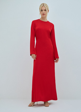 Сатиновое платье с завязками на спине