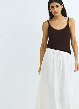 Юбка изо льна с поясом на кулиске