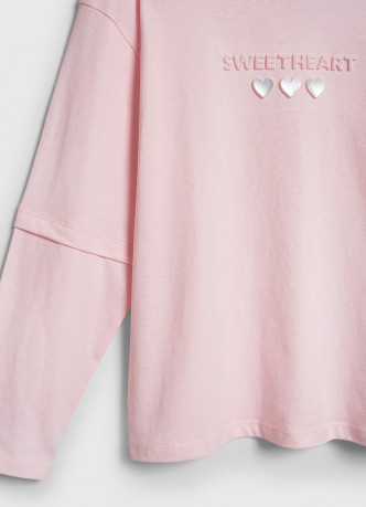 Лонгслив с вышивкой для девочек