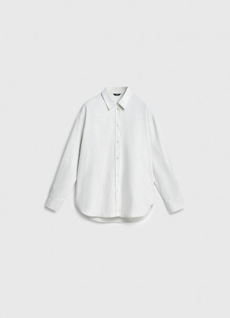 Рубашка с длинным рукавом из смесового льна