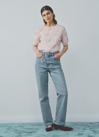 Прямые джинсы с брелоком