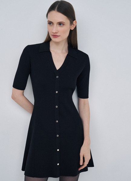 Трикотажное платье А-силуэта, Черный O`Stin LK4653O02-99