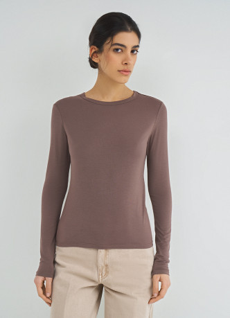 Лонгслив с содержанием модала и шёлка