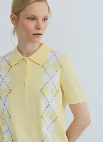 Джемпер поло с ромбами