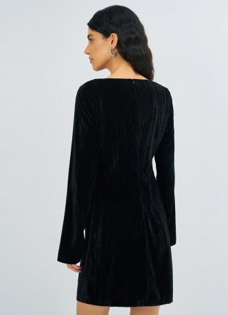 Платье мини из жатого бархата