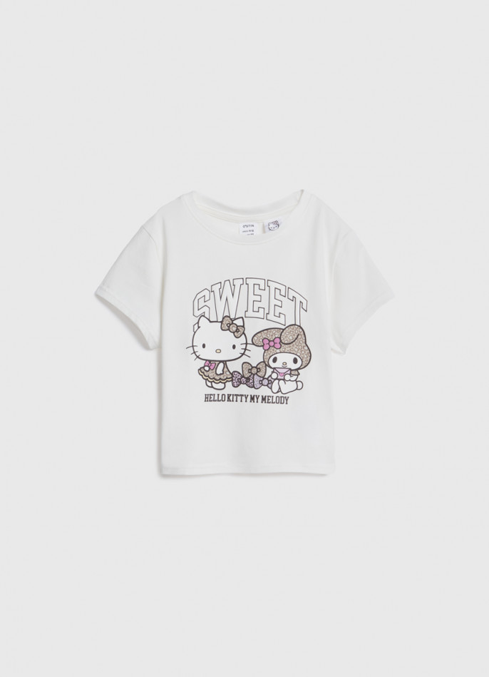 Футболка с принтом Hello Kitty для девочек