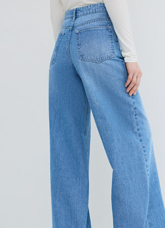 Ультраширокие джинсы с высокой посадкой