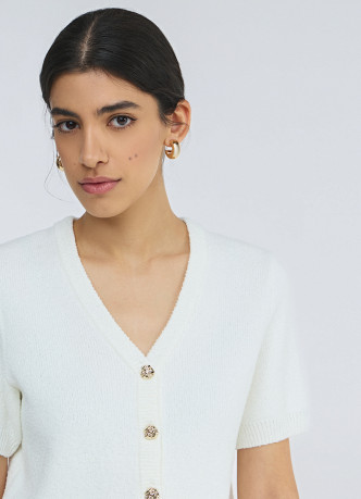 Укороченный кардиган с коротким рукавом