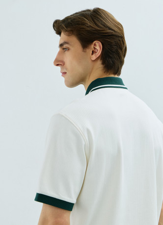 Поло с контрастным воротником на молнии