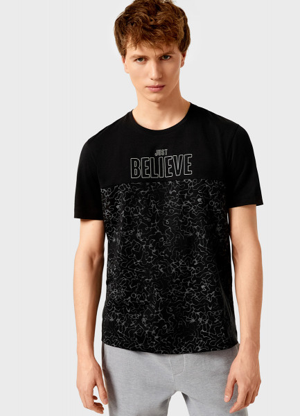 

Футболка с принтом, Черный