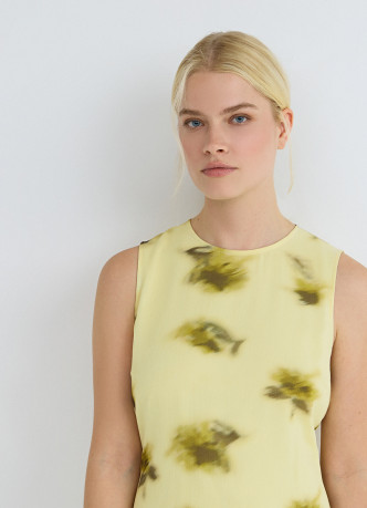 Платье из шифона с принтом